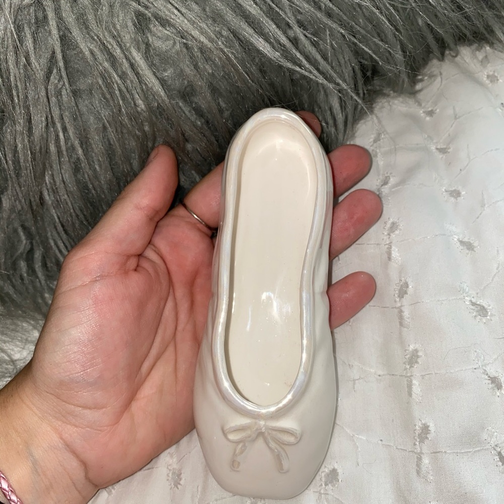 Glass ballerina shoe collectible